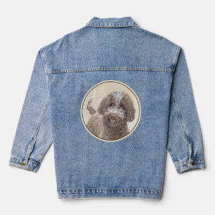 Lagotto Romagnolo Painting - Cute Original Dog Art Denim Jacket