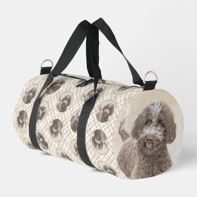 Lagotto Romagnolo Painting Cute Original Dog Art Duffle Bag (Left Corner)