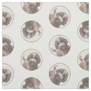 Lagotto Romagnolo Painting Cute Original Dog Art Fabric