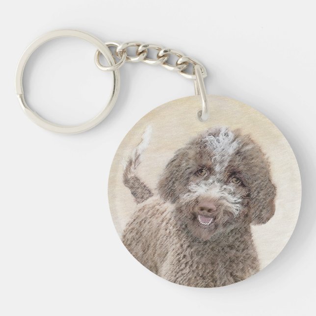 Lagotto Romagnolo Painting - Cute Original Dog Art Key Ring (Front)