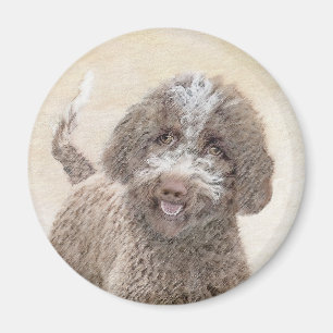 Lagotto Romagnolo Painting - Cute Original Dog Art Magnet