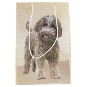 Lagotto Romagnolo Painting - Cute Original Dog Art Medium Gift Bag