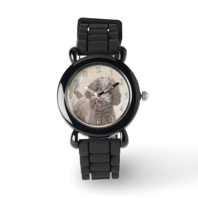 Lagotto Romagnolo Painting - Cute Original Dog Art Watch (Front)