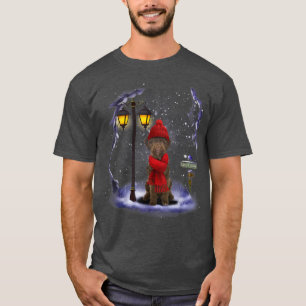 Lagotto Romagnolo Santa Snow Christmas Light Winte T-Shirt