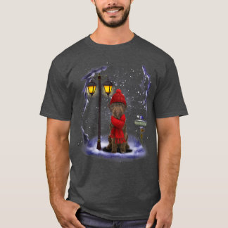 Lagotto Romagnolo Santa Snow Christmas Light Winte T-Shirt