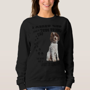 Lagotto Romagnolo Saying Mum Dad Print Italian Wat Sweatshirt