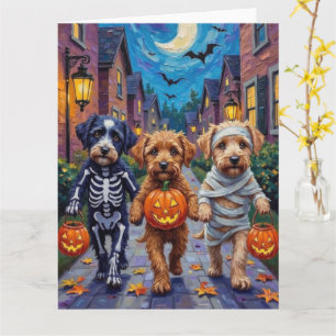 Lagotto Romagnolo Trick-or-Treating Halloween  Card