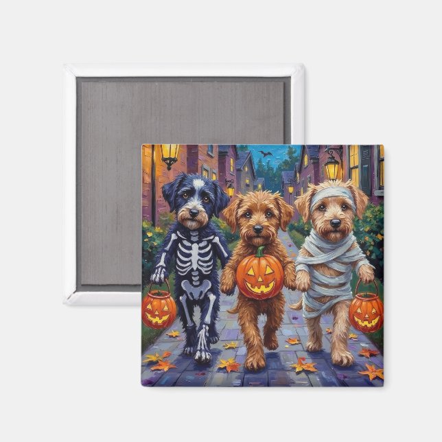 Lagotto Romagnolo Trick-or-Treating Halloween  Magnet (Front/Back)