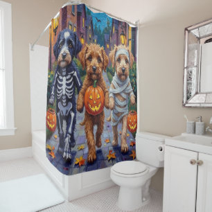 Lagotto Romagnolo Trick-or-Treating Halloween  Shower Curtain