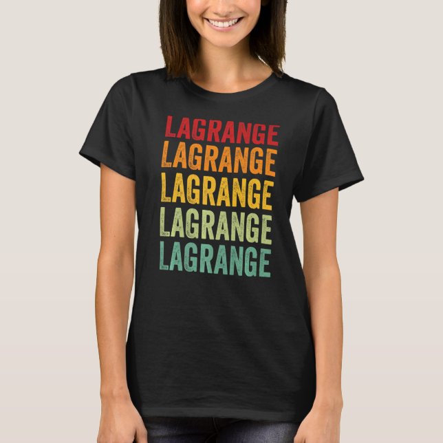 LaGrange County Indiana Rainbow Text T-Shirt (Front)