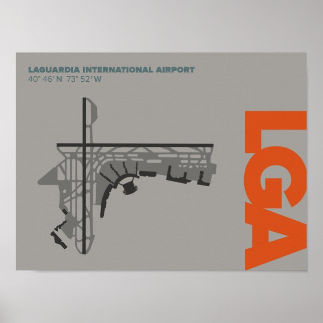 LaGuardia Airport (LGA) Diagram Poster (Front)