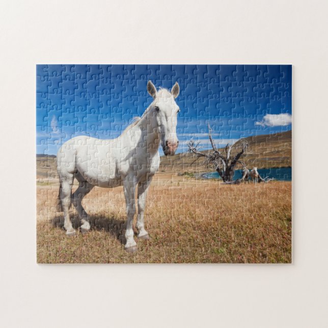 Laguna Azul, landscape with horses Jigsaw Puzzle (Horizontal)