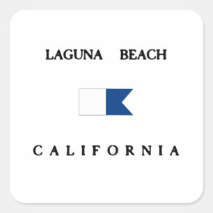Laguna Beach California Alpha Dive Flag Square Sticker