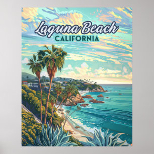 Laguna Beach California Orange County Vintage  Poster