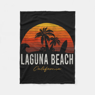 Laguna Beach California Palms Vacation Surf Sundow Fleece Blanket