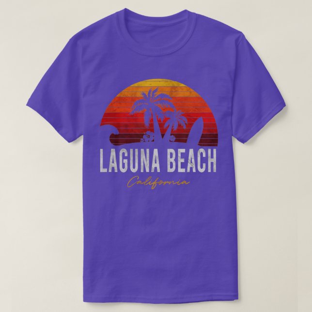 Laguna Beach California Palms Vacation Surf Sundow T-Shirt (Design Front)