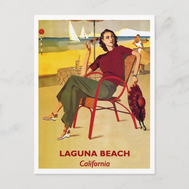 Laguna Beach, California, Retro Travel Postcard (Front)