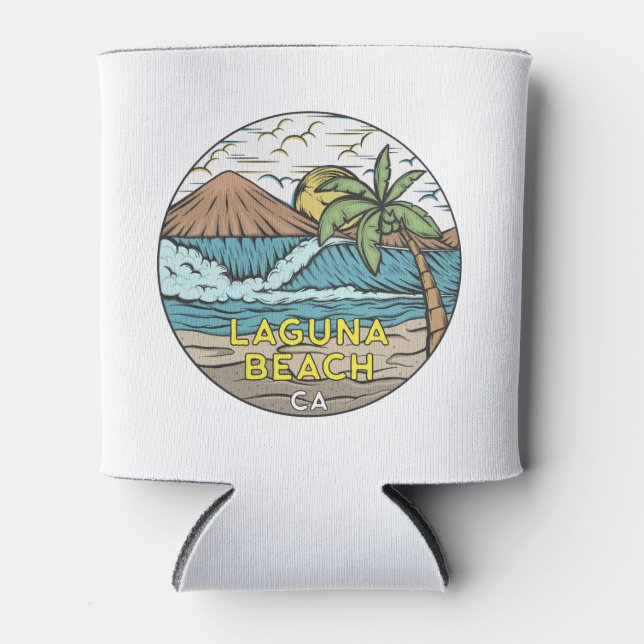 Laguna Beach California Vintage Can Cooler (Front)