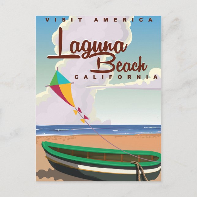 Laguna Beach California Vintage Travel Poster Postcard (Front)