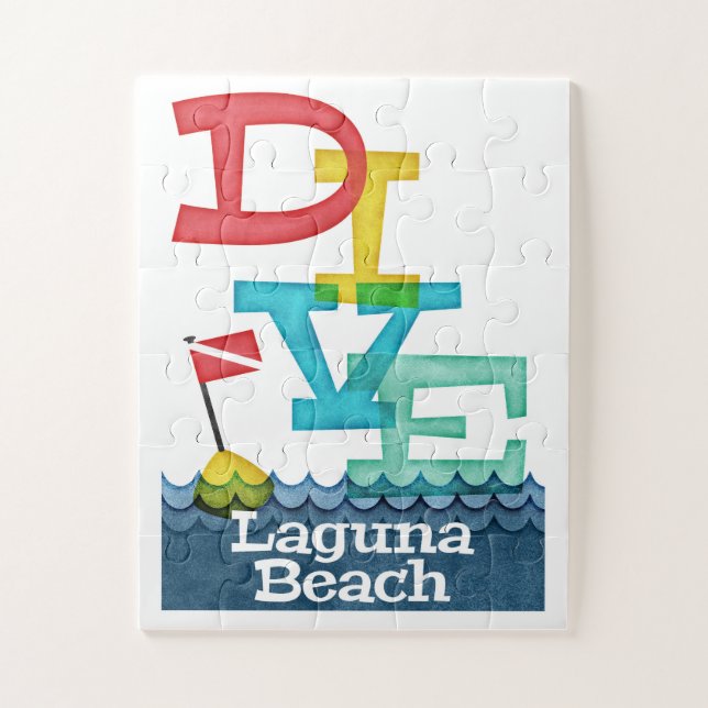 Laguna Beach Dive - Colourful Scuba Jigsaw Puzzle (Vertical)