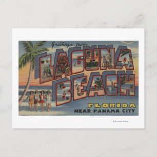 Laguna Beach, Florida - Large Letter Scenes Postcard