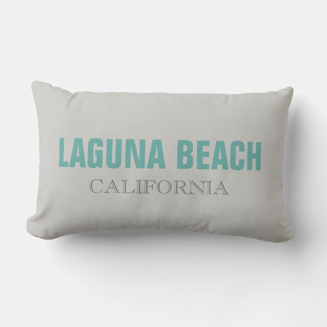 Laguna Beach Grey California Throw Pillow (Front)