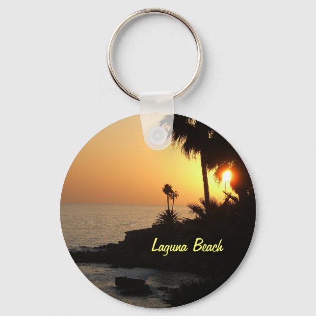 Laguna Beach ocean sunset keychain (Front)