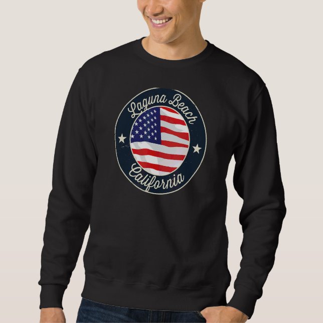 Laguna Beach  Patriotic California Souvenir Sweatshirt (Front)