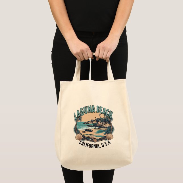 Laguna Beach Retro Vignette Tote Bag (Front (Product))