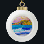 laguna beach splash ceramic ball christmas ornament<br><div class="desc">shows a laguna beach cove with splashing  waves and cliffs</div>