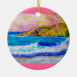 laguna beach splash ceramic ornament