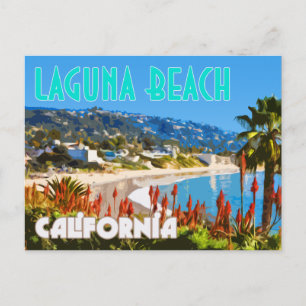 Laguna Beach Vintage Travel Poster Postcard