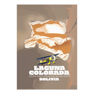 Laguna Colorada Bolivia salt lake travel poster