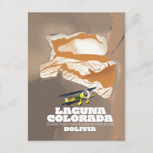 Laguna Colorada Bolivia salt lake travel poster Postcard