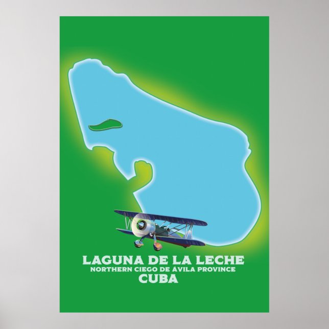 Laguna de la Leche Cuba lake map Poster (Front)