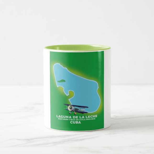 Laguna de la Leche Cuba lake map Two-Tone Coffee Mug (Center)