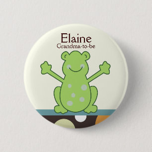 Laguna frog Name Tag Baby Shower Button