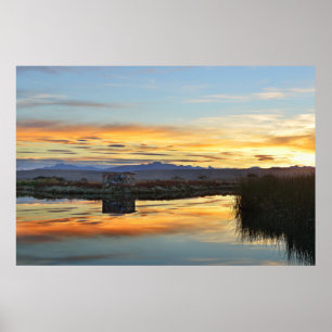 Laguna Nimez Sunset, El Calafate, Argentina Poster