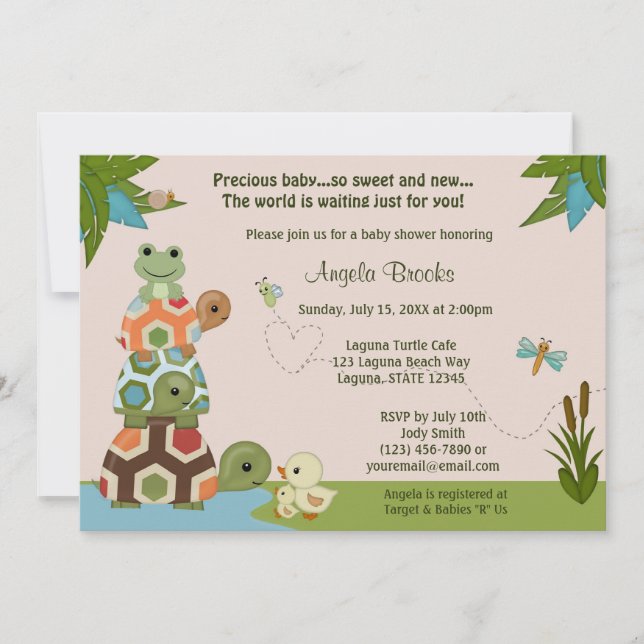 Laguna Turtle Baby Shower Invitation LTC (Front)