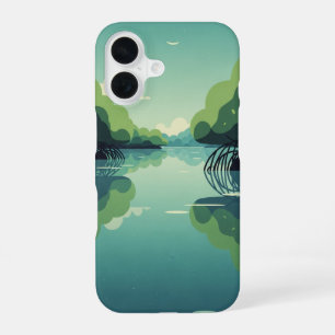 Lagune Tropicale Vintage avec Palétuviers iPhone 16 Case