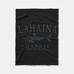 Lahaina hawaii shark vintage slate art fishing fleece blanket