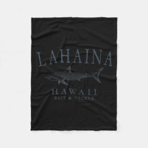 Lahaina hawaii shark vintage slate art fishing fleece blanket