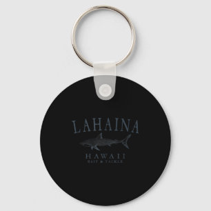 Lahaina hawaii shark vintage slate art fishing key ring