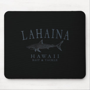 Lahaina hawaii shark vintage slate art fishing mouse pad