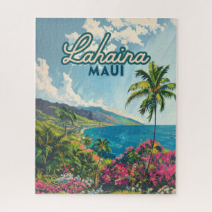 Lahaina Maui Hawaii Beach Coast Retro Jigsaw Puzzle