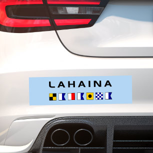 Lahaina Maui Nautical Maritime Signal Flags Adult  Bumper Sticker