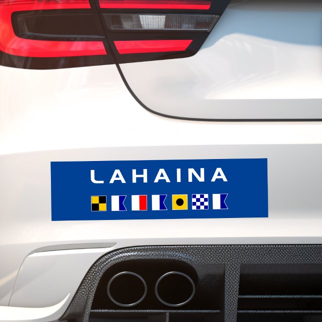 Lahaina Maui Nautical Maritime Signal Flags Bumper Sticker (Creator Uploaded)