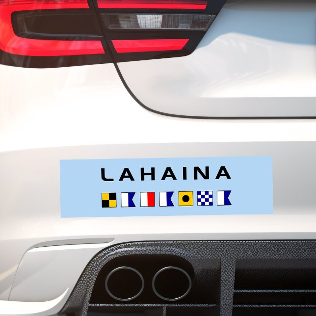 Lahaina Maui Nautical Maritime Signal Flags Bumper Sticker (Creator Uploaded)