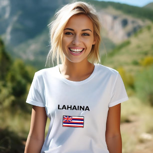 Lahaina USA Hawaiian Flag Light-Colour T-Shirt