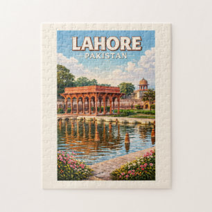 Lahore Pakistan Gardens Illustration Travel Art Jigsaw Puzzle
